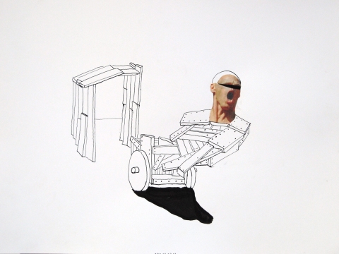 n.t. 2007 collage/ink 29,5 x 38,5 cm
