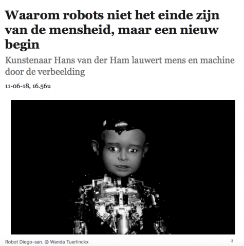 De Morgen about ANIMA MUNDI Museum Boijmans Van Beuningen
