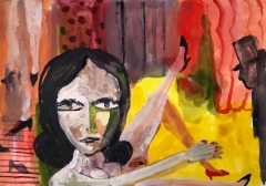 Vaudeville 2022 gouache on paper 18x26 cm