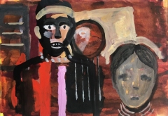 Diaspora 2023 gouache on paper 18x26 cm