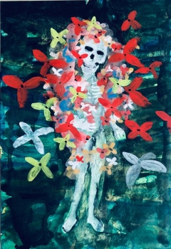 La plus grande fête 2023 gouache on paper 26x18 cm