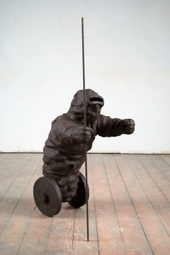 n.t. 2007 fired black clay/iron H: 123 cm collection Princessehof ceramics museum Leeuwarden