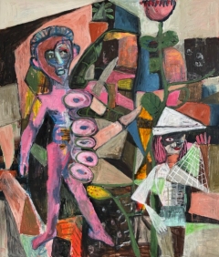 Magicians 2024 oil on canvas 140x120 cm
