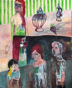 Le dîner de cons 2026 oil on canvas 160x130 cm