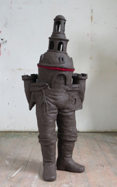 n.t. 2016 fired black clay H: 142 cm