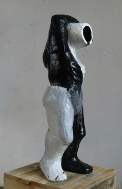 n.t. 2014 fired black clay/paint H: 101 cm