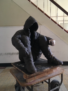 'the alchemist II'  2018/20 fired black clay / glaze H: 80 cm